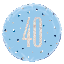 STANDARD BLUE & SILVER GLITZ PRISMATIC AGE 40